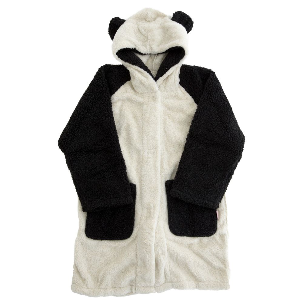 日本 BISQUE - (現貨)動物造型連帽超柔軟保暖外套(大人)-熊貓-米 (free size)