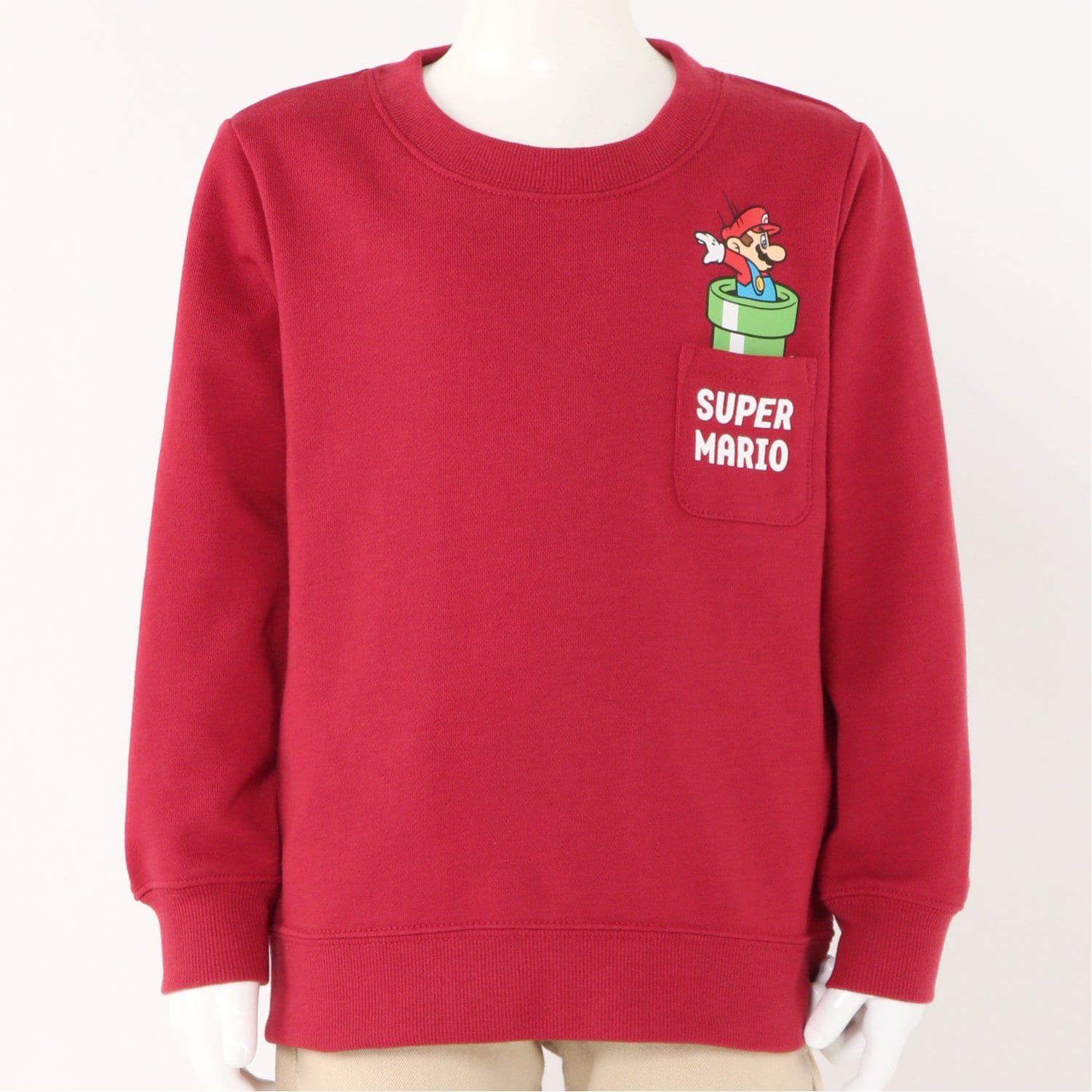 日本千趣會 - Nintendo系列 印花圓領長袖上衣-瑪利歐水管-簡約黑