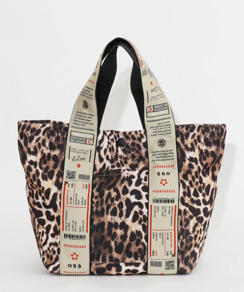 日本 COOCO - 尼龍印花粗帶手提包/托特包-黃 (W24*H26*D14cm)