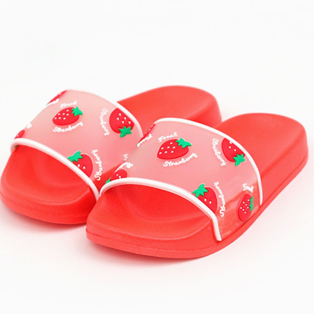韓國 OZKIZ - 厚底/輕量/防滑海灘鞋/拖鞋-草莓