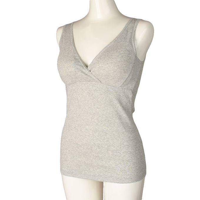 akachan honpo - 有機棉坦克背心-灰色