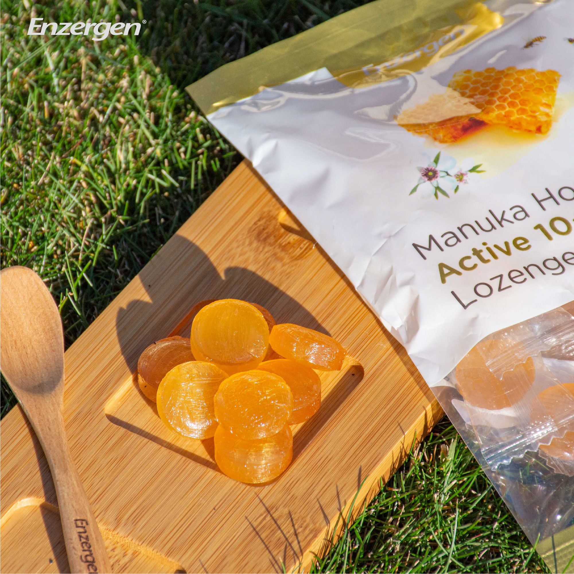 [紐西蘭] Enzergen® - 麥蘆卡蜂蜜蜂膠潤喉糖-效期到2023.8.19-150g