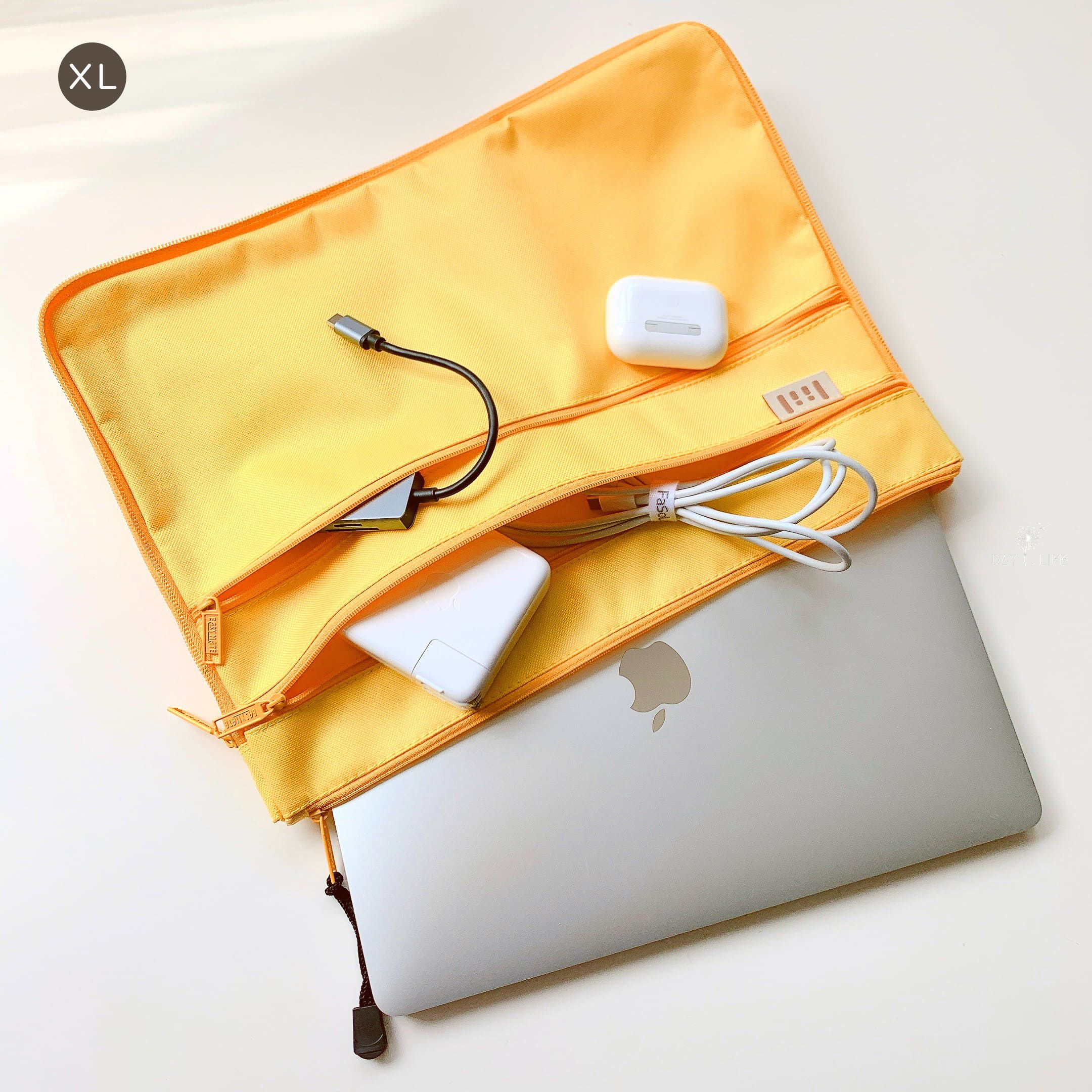 理理 liil - 紋理三拉鏈收納文件袋-風鈴藍 (M-250x190x45mm)