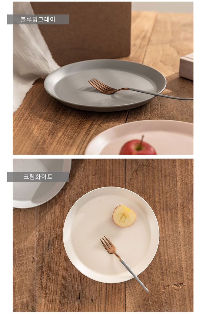 韓國 SSUEIM - Mariebel系列莫蘭迪陶瓷淺盤19cm (灰色)