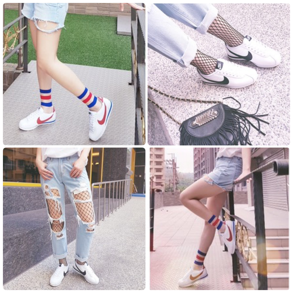 NIKE - Cortez GS 阿甘鞋(女)-白藍紅-剩24cm