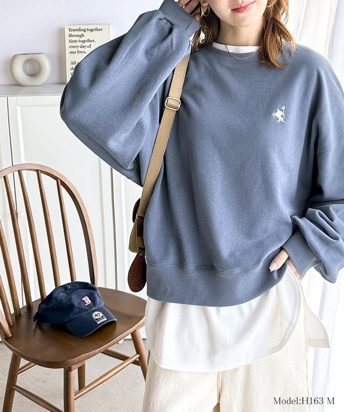 日本 Classical Elf - 低調logo刺繡裏毛休閒T恤-杏