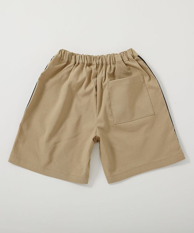 日本 devirock - 嫘縈舒適側邊條紋短褲-墨綠