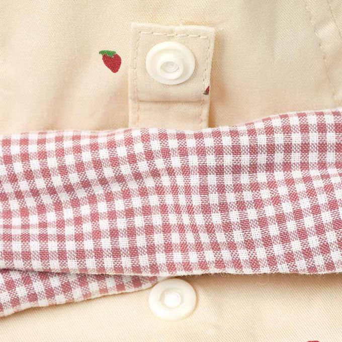 akachan honpo - 地鐵帽 草莓-附防曬遮陽布-象牙白色