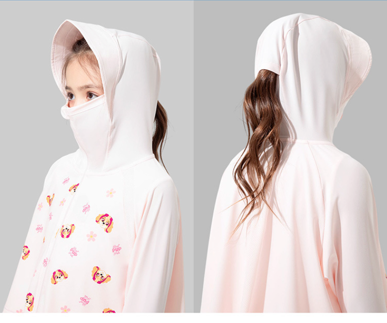 UPF50+汪汪隊兒童連帽防曬外套-滿版卡通人物天天-粉色