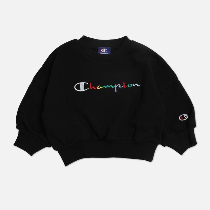 日本 Chil2 - Champion聯名 裏毛長袖上衣-彩色logo-灰