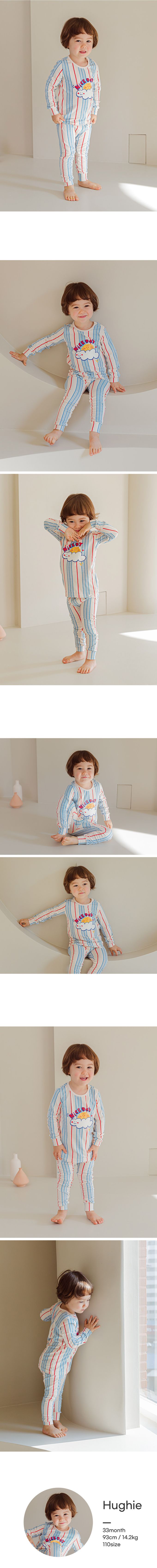 韓國 Cordi-i - 無螢光40支棉彈性長袖家居服-雲朵太陽