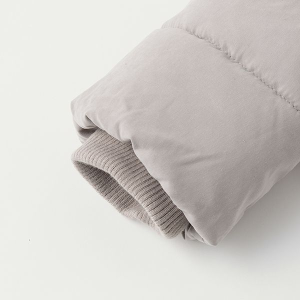 日本 petit main - 可愛蝴蝶結澎澎領鋪棉外套-粉紅