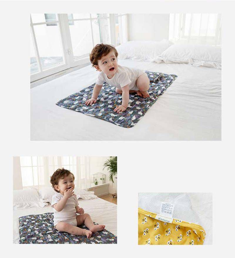 韓國 Jellypop - 全新微顆粒酷涼珠 100%純棉果凍床墊-牛奶跳跳兔-白色 (90 X 60X1.5 (±2cm))