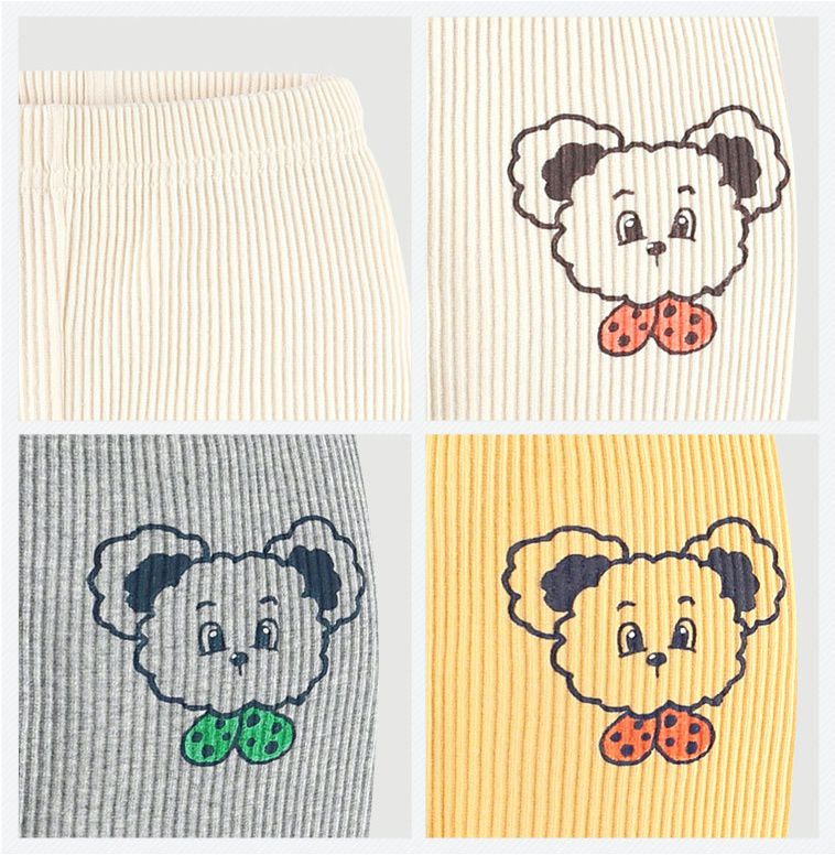 韓國 milk mile - 毛毛熊小不點內搭褲-灰