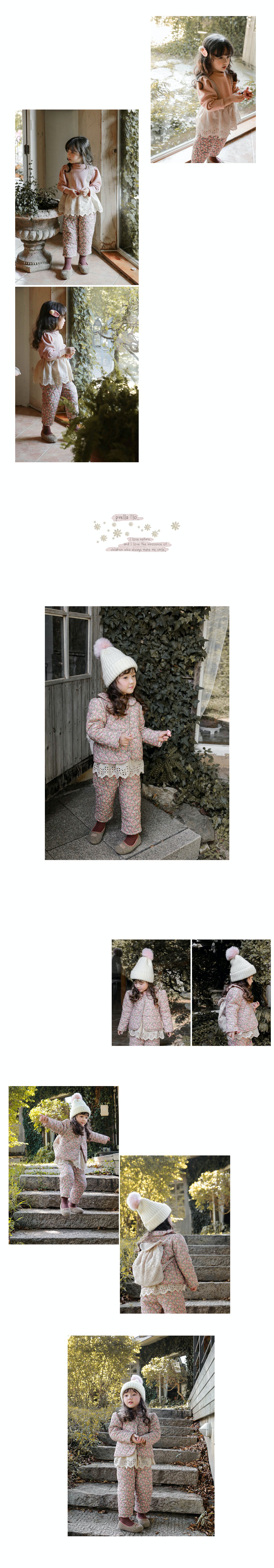 韓國 Puellaflo - 鏤空荷葉下擺拼接上衣-蜜桃粉