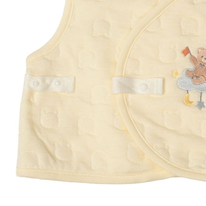 akachan honpo - 長袖連身衣 保暖鋪棉-附背心-淺卡其色 (50~60cm)