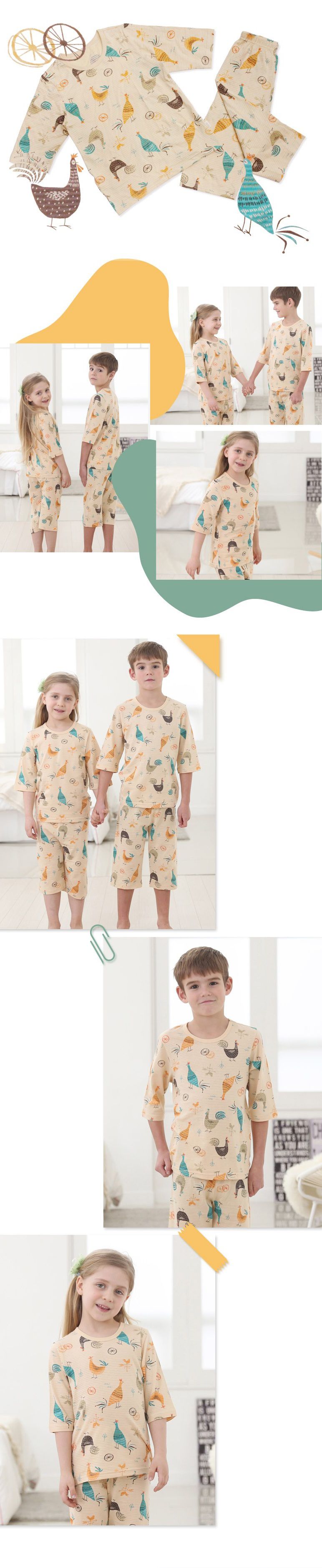 韓國 Mavarm Organic - 有機棉透氣7分袖家居服-帝雉的家