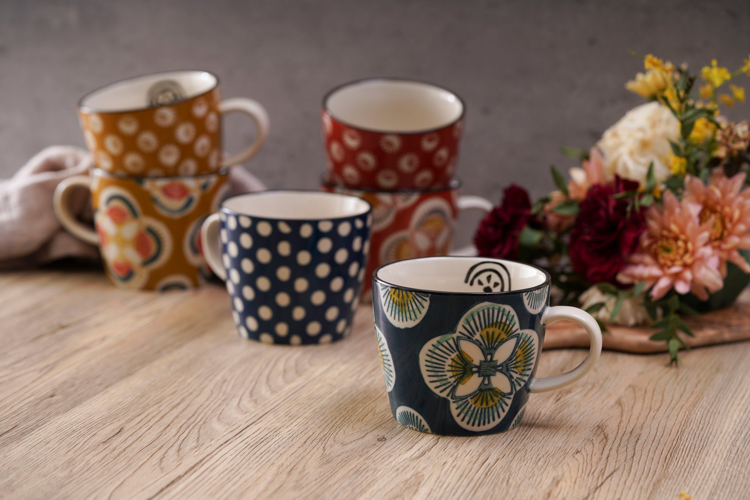 法國 Amadeus & Korb - 花磚馬克杯-藍 350ML