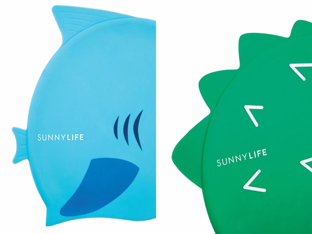 澳洲 Sunnylife - 兒童矽膠泳帽-鯊魚 (3-9歲)-22 x 0.5 x 18 公分