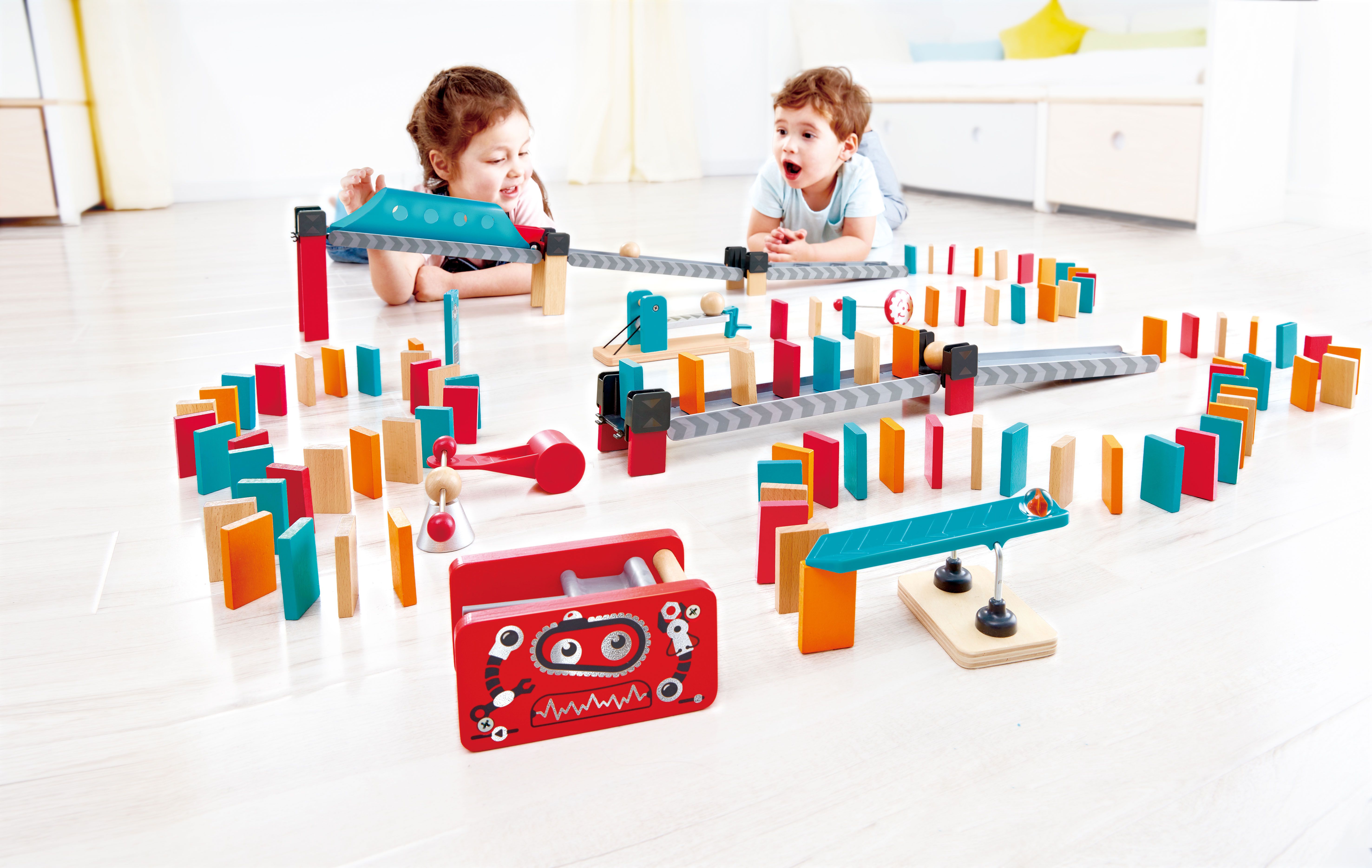 德國 Hape - 機器工廠骨牌遊戲組