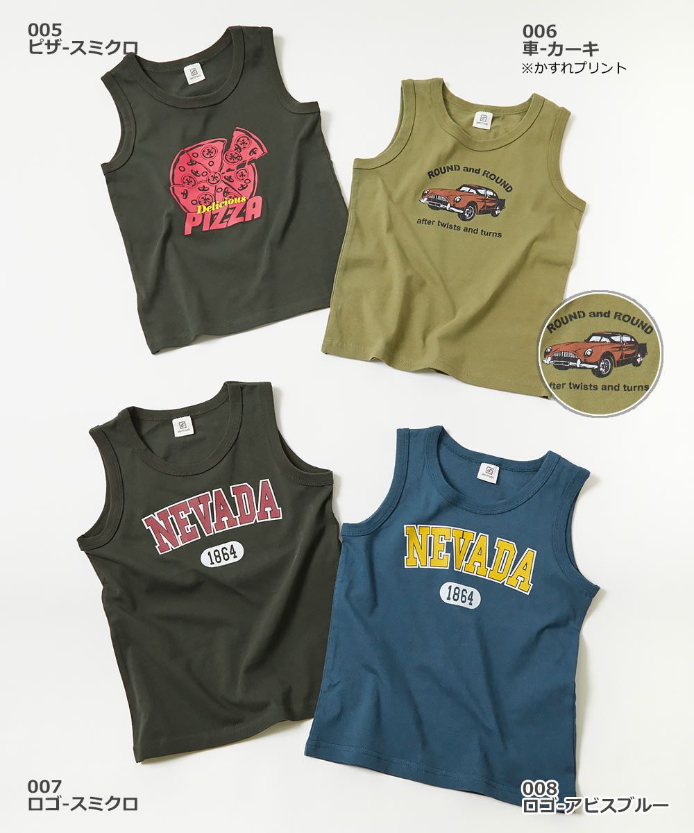 日本 devirock - 純棉定番百搭印花背心-英文字-黑