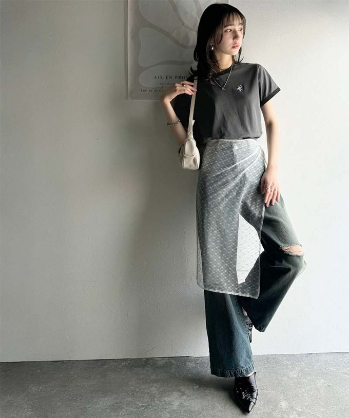 日本 Classical Elf - logo刺繡滾邊光澤感短袖T恤-煙燻粉