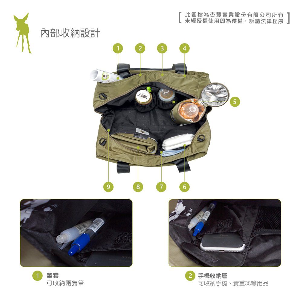 德國 Lassig - 法式時尚大托特媽媽包-橄欖綠-含尿布墊+推車掛勾+保溫瓶收納包