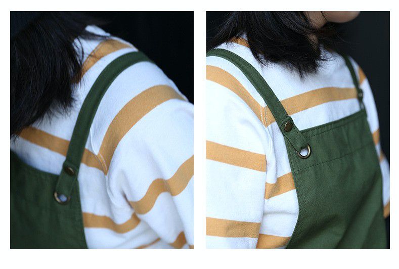 工業風撞色口袋圍裙-防水款-藍色