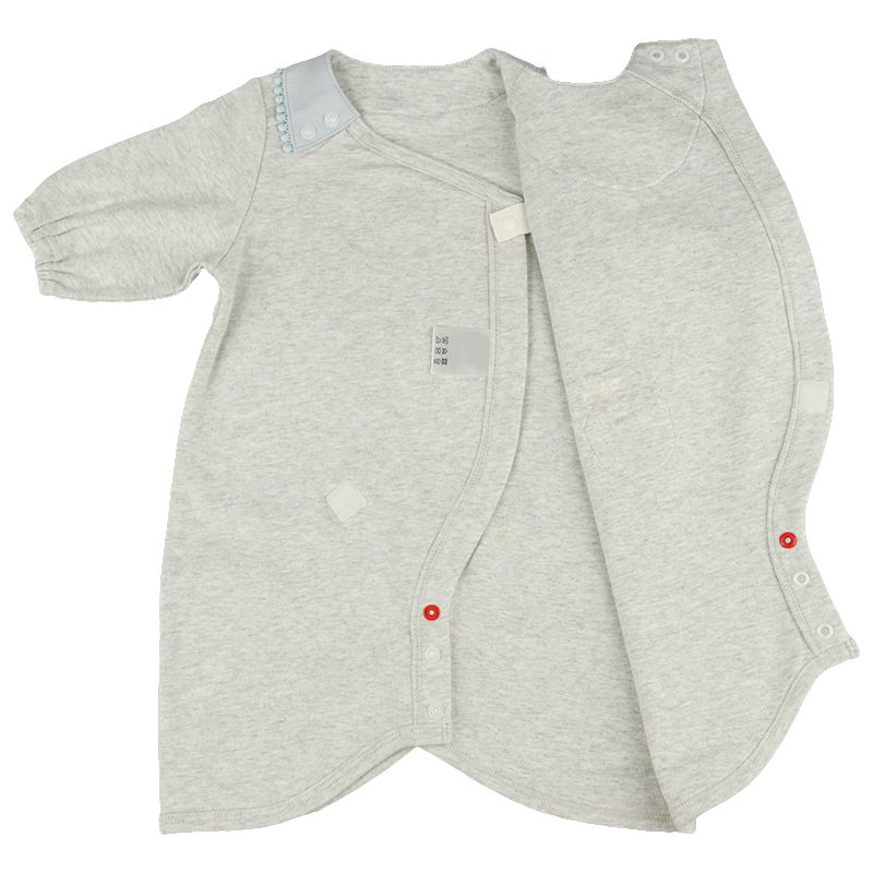 akachan honpo - 長袖舒適連身衣-灰色 (50~60cm)