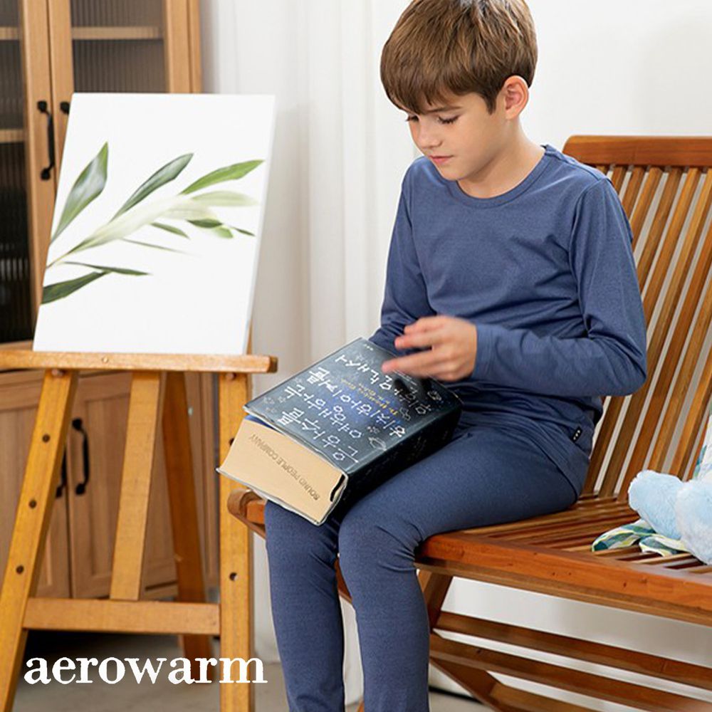 韓國 Mavarm Organic - 裏起毛Aerowarm保暖套裝-藍