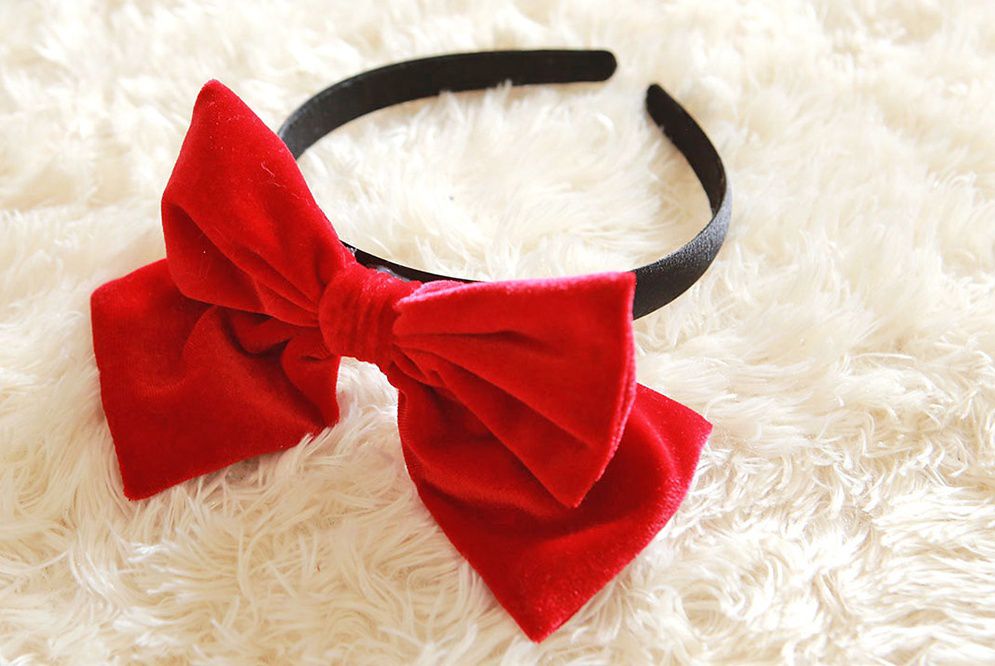 韓國 PuellaFLO - 大紅蝴蝶結髮箍