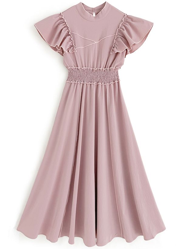 日本 GRL - 捲捲邊浪漫荷葉短袖洋裝-經典黑 (F)