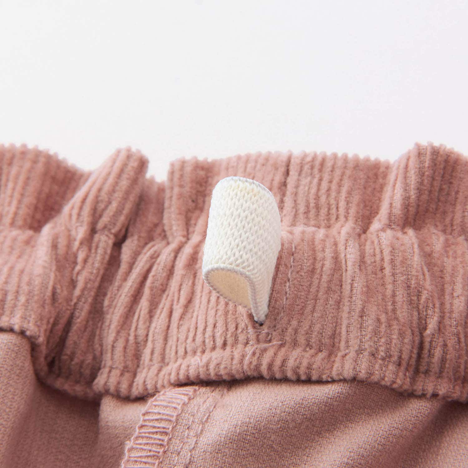 日本千趣會 - 蝴蝶結燈芯絨短褲-奶油杏