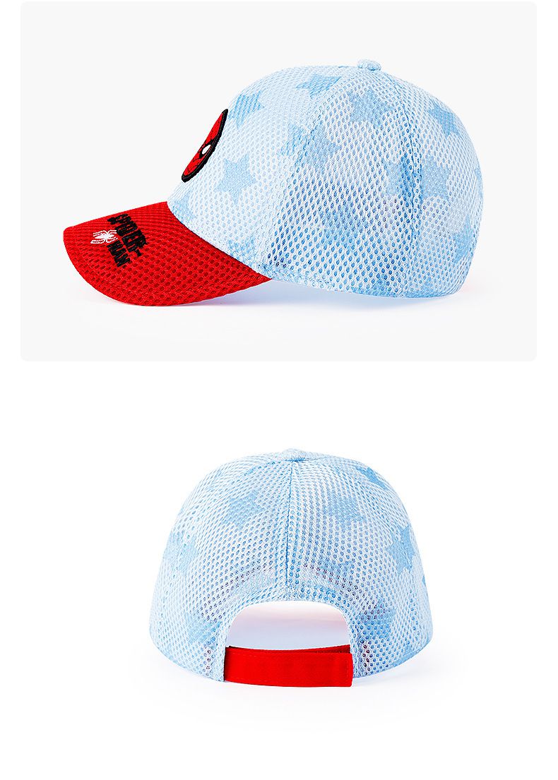 卡通英雄兒童棒球帽-Q版美國隊長-淺藍+白