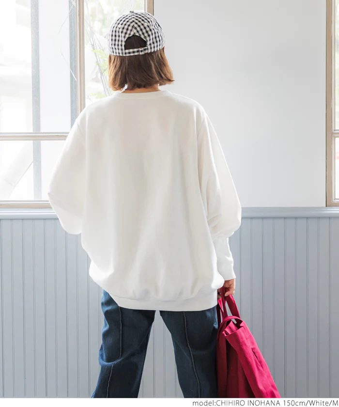 日本 COCA - 休閒寬版澎澎長袖上衣-石墨灰