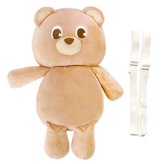akachan honpo - 嬰兒防護枕背包-週年紀念小熊-淺棕色