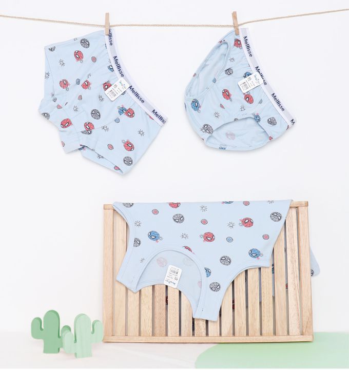 韓國 Mellisse - 韓製棉混紡背心(男寶)-卡通人物蜘蛛人-天藍