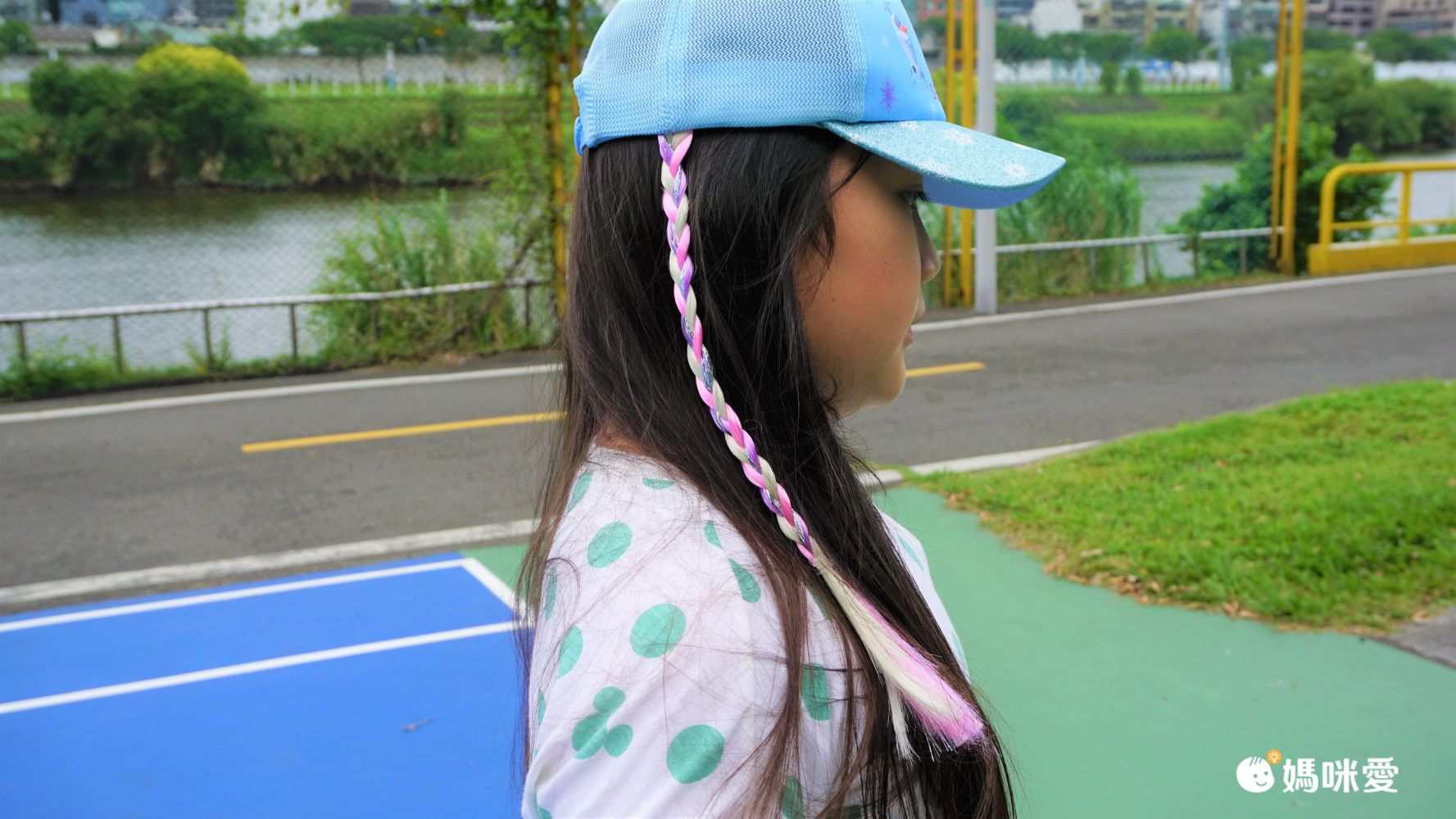 卡通公主兒童棒球帽-艾莎-頭紗款-粉色