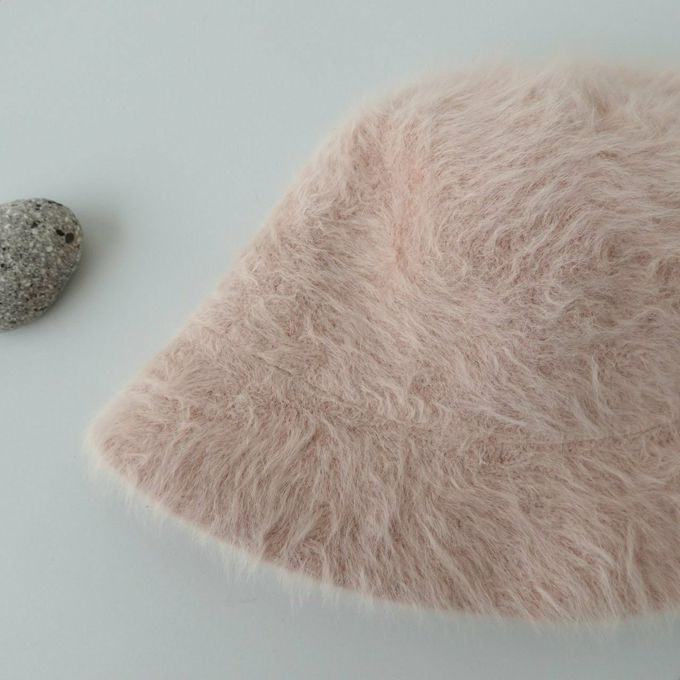 韓國配件連線 - 冬日保暖毛絨鐘型帽-白 (FREE)