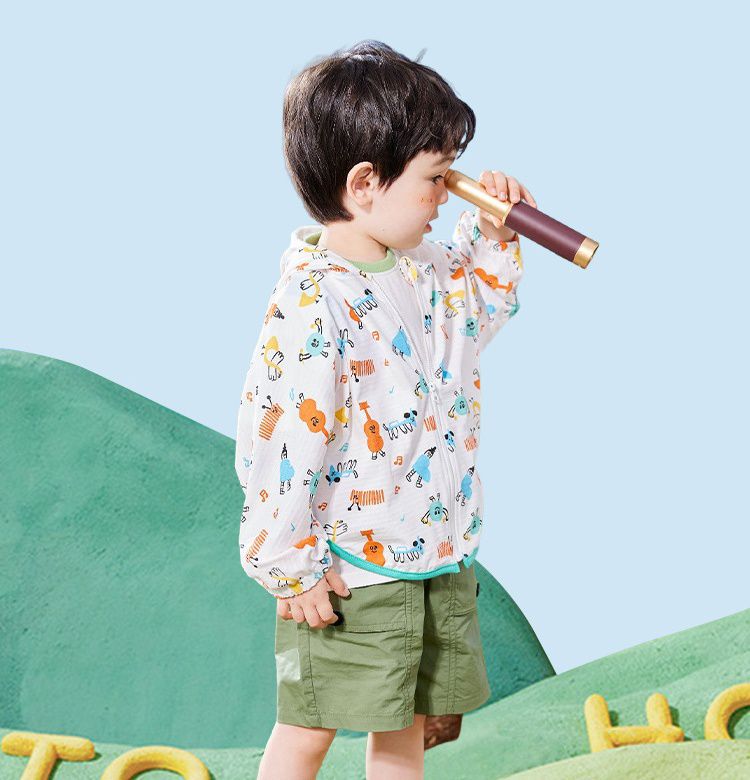 純棉立體造型連帽防曬外套-可愛鴨子-白色