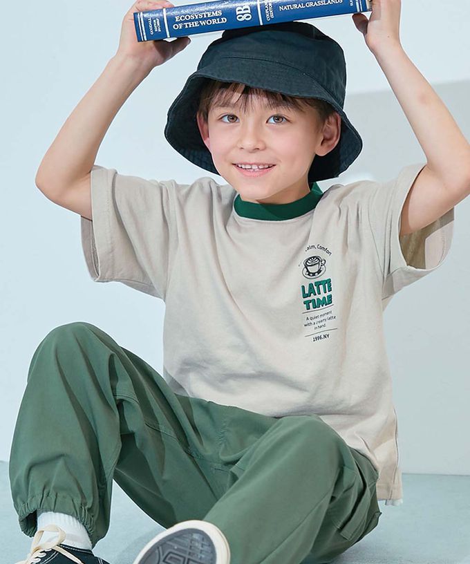 日本 devirock - 100%棉 定番印花短袖上衣-背後大logo-灰棕