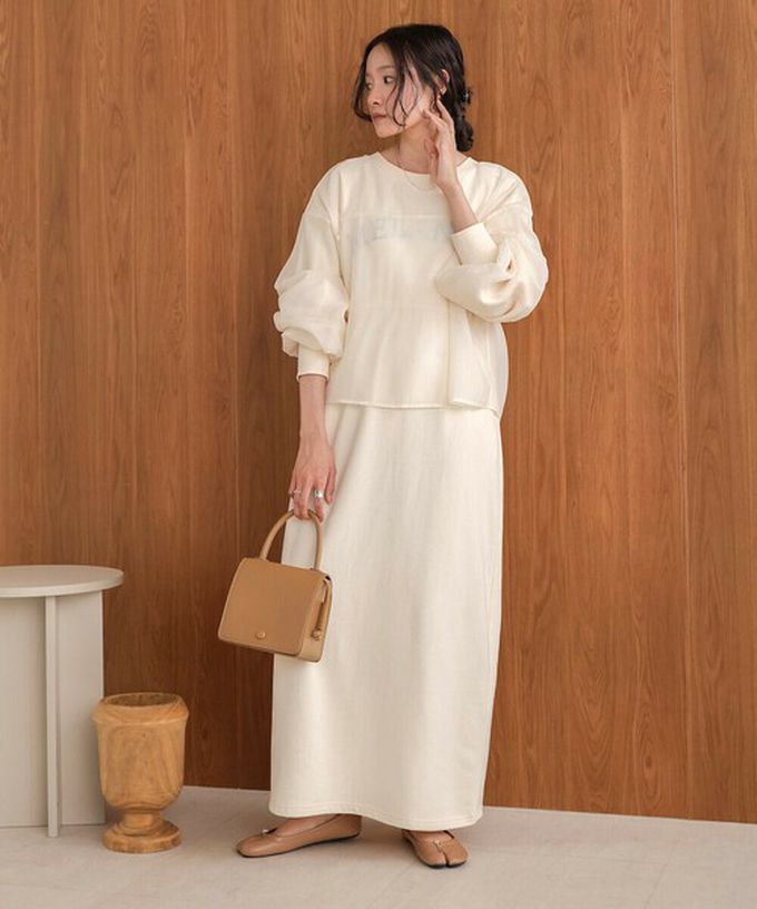 日本 Bab - [穿搭上手]薄紗層次運動風長袖洋裝-淺摩卡