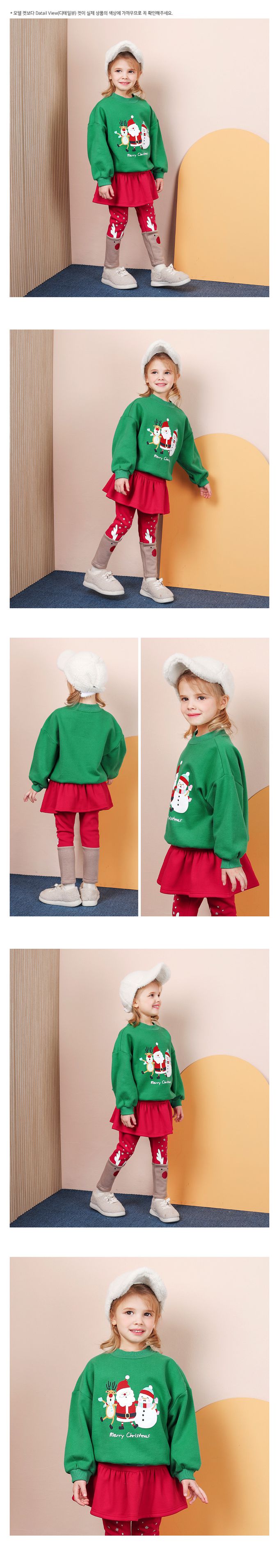 韓國 WALTON kids - (內磨毛)聖誕節節慶長袖上衣-紅