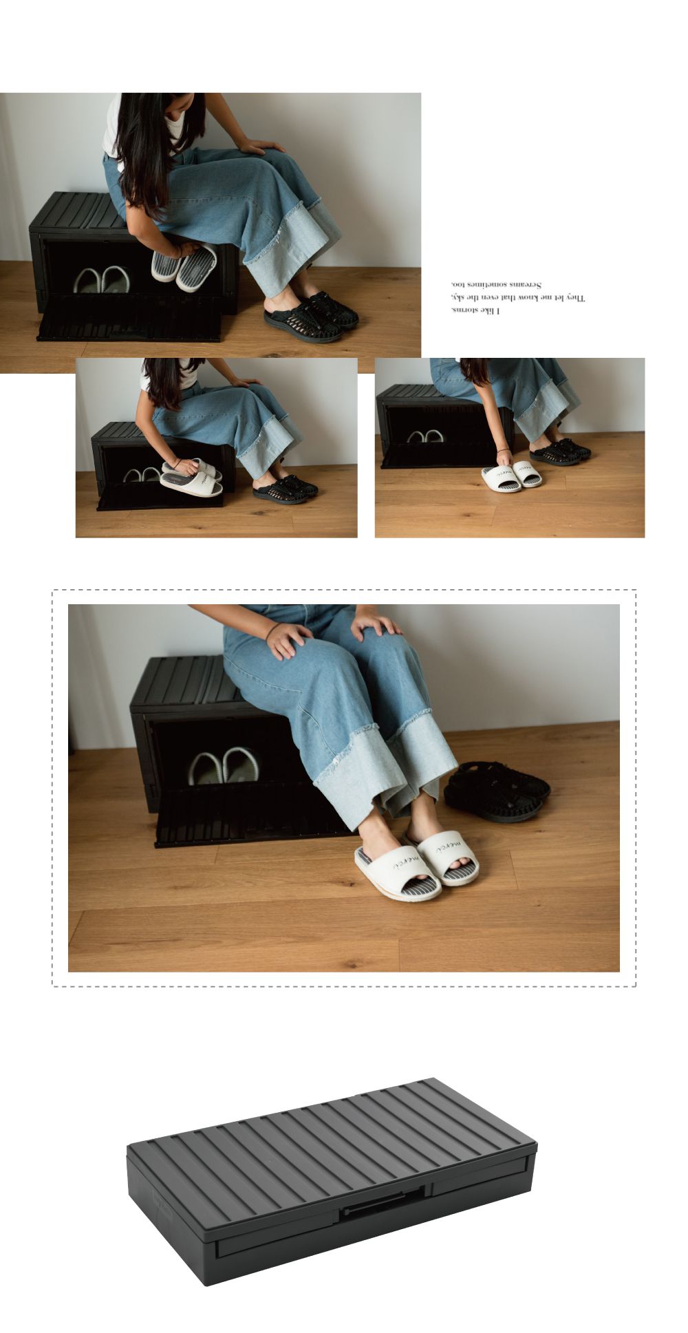 完美主義 Peachy Life - 6432S下掀式側開貨櫃椅/貨櫃箱-側開-冷灰