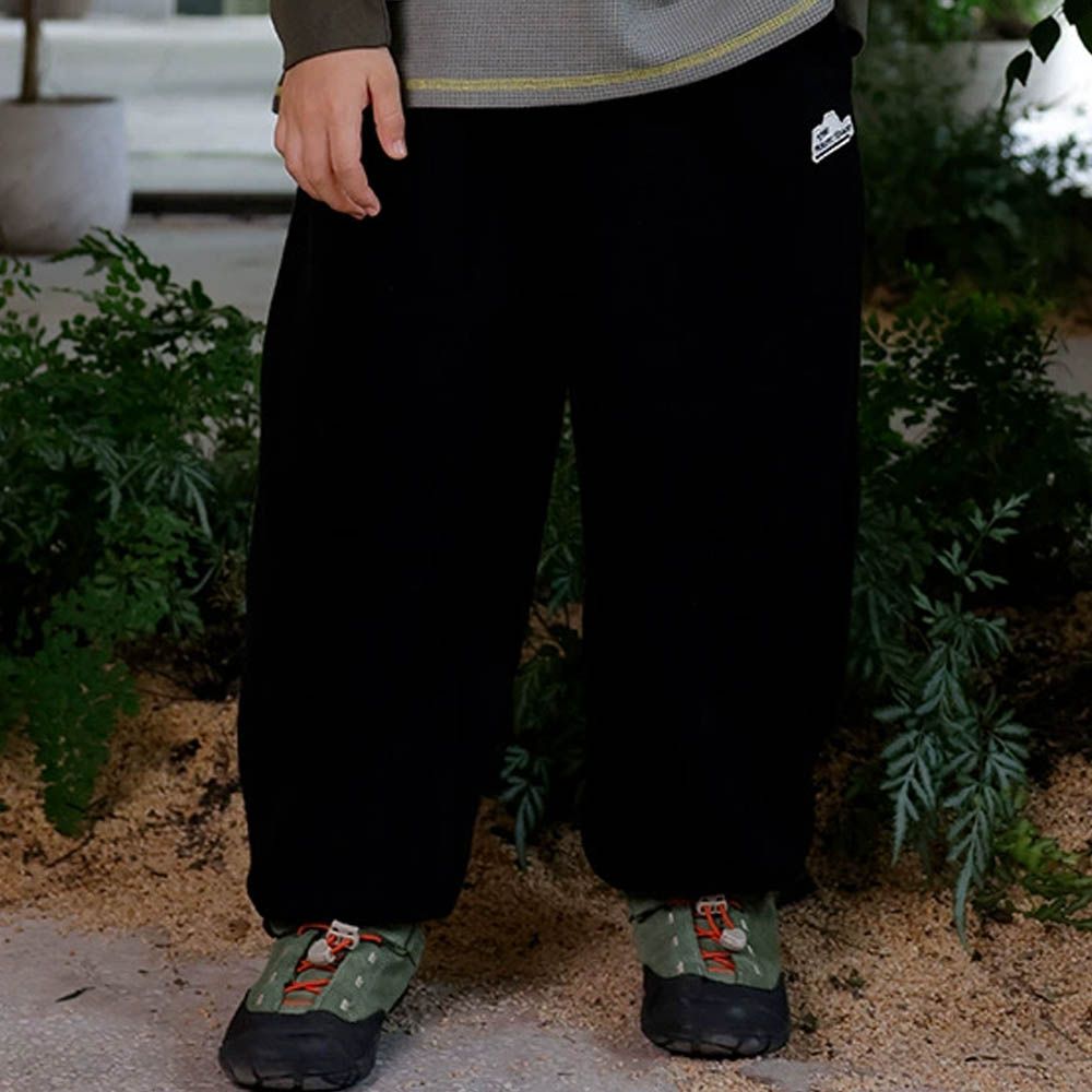 彈性運動縮口長褲-黑色