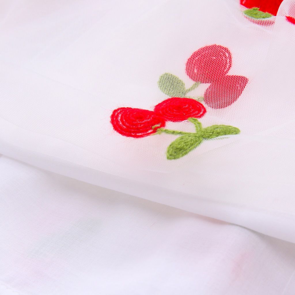 甜美吊帶連身紗裙洋裝-紅色鳳梨-粉色