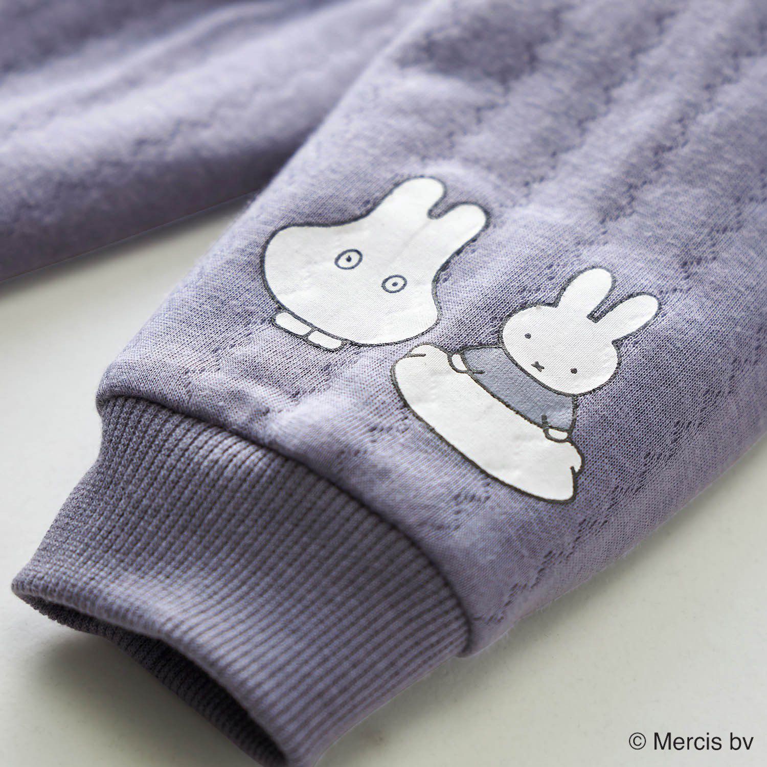 日本千趣會 - (兒童) Hotcott 米飛兔 純棉鋪棉家居服/睡衣-紫灰