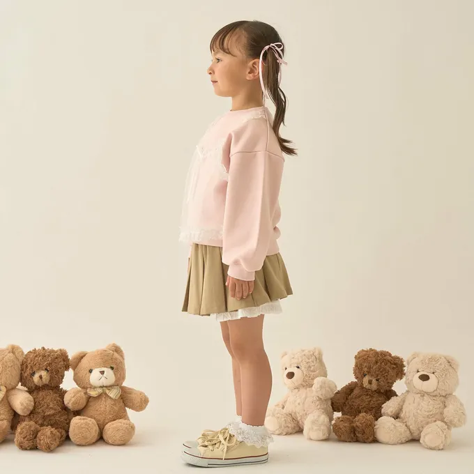 日本 Lycee mine - 夢幻蕾絲吊帶縮口長袖上衣-黃