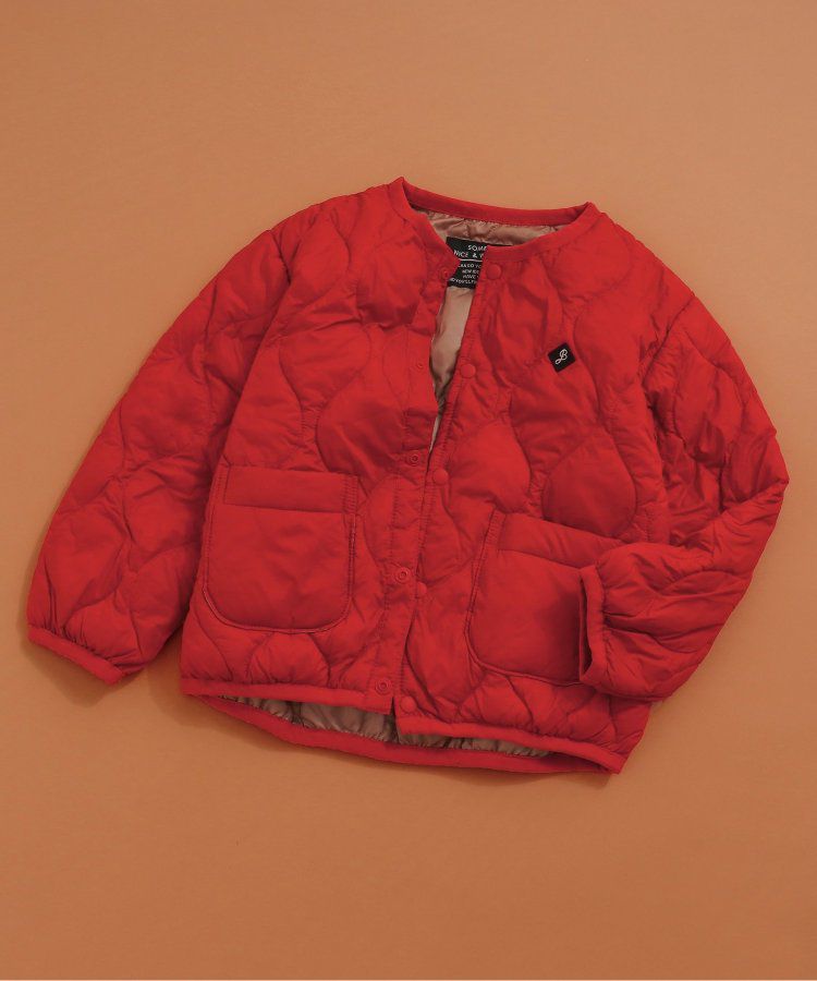 日本 BREEZE - 圓領好搭絎縫鋪棉外套(可機洗)-紅