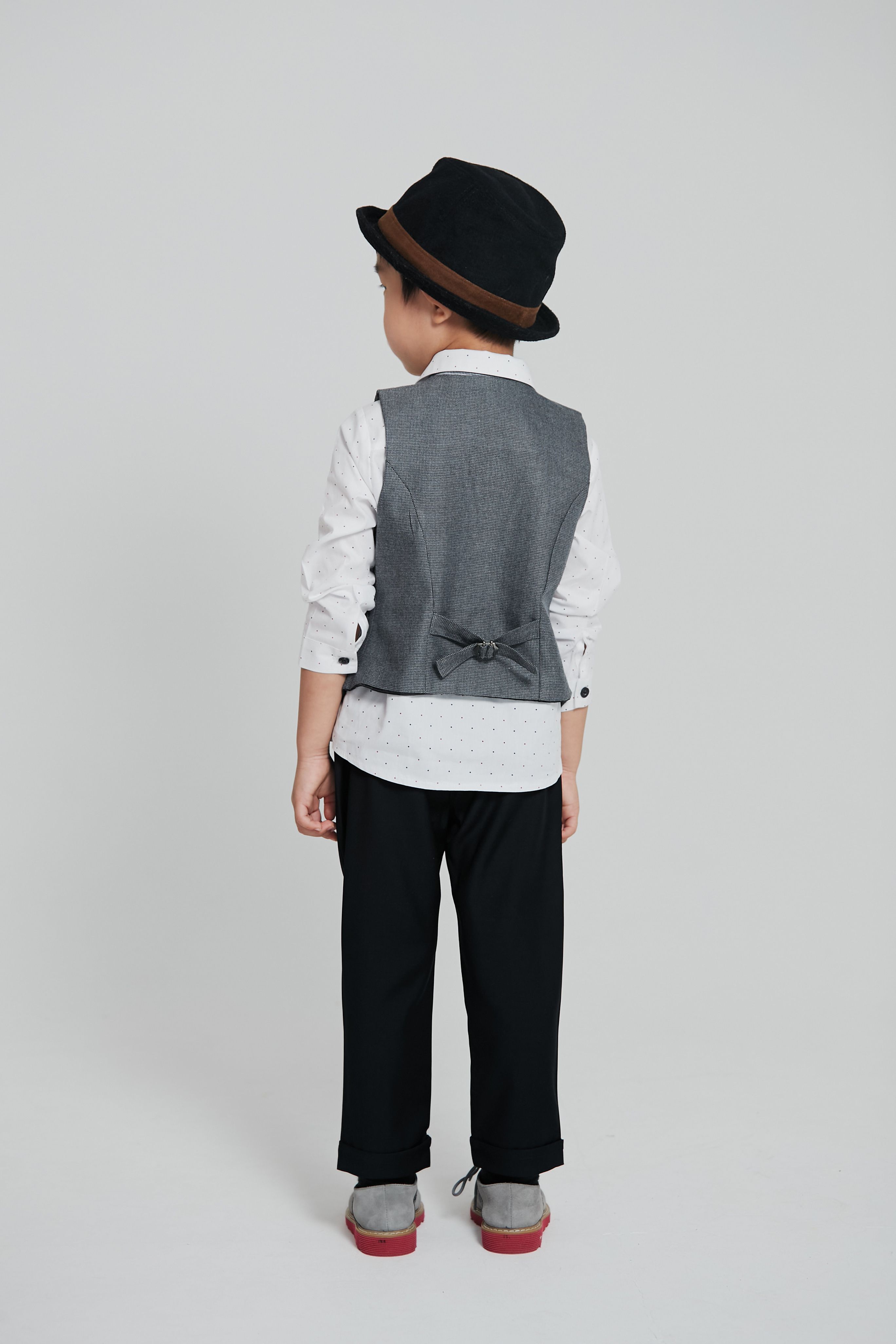 韓國 Coco Bang - 假兩件小紳士背心-灰